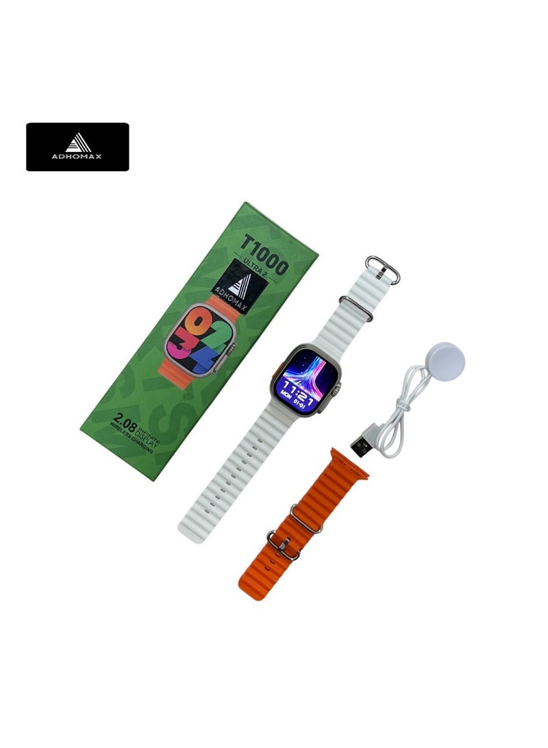 adhomax T1000 Ultra2 smart watch Elegant Design 2.08", NFC, infinite display, Fitness Tracker, Heart Rate, Calls, Wireless Charging, for IOS, android for men and women - Image 2